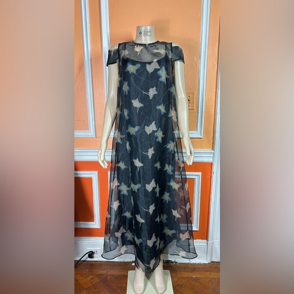 embelished maxi dress Black And Gold Long Sleeve Embellished Maxi Dress